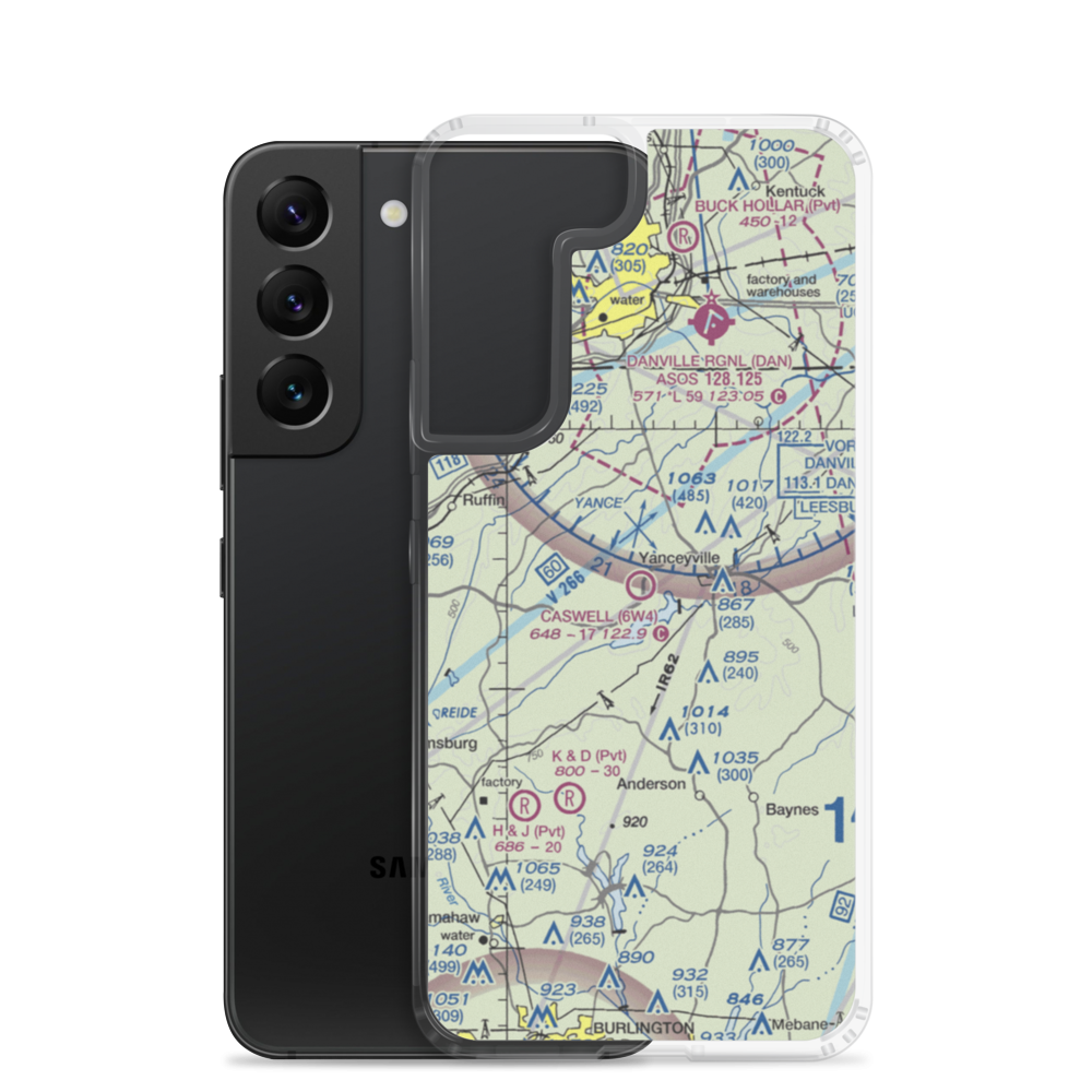 Caswell Airport (6W4) VFR Sectional Samsung Case Samsung Galaxy S22 model shown