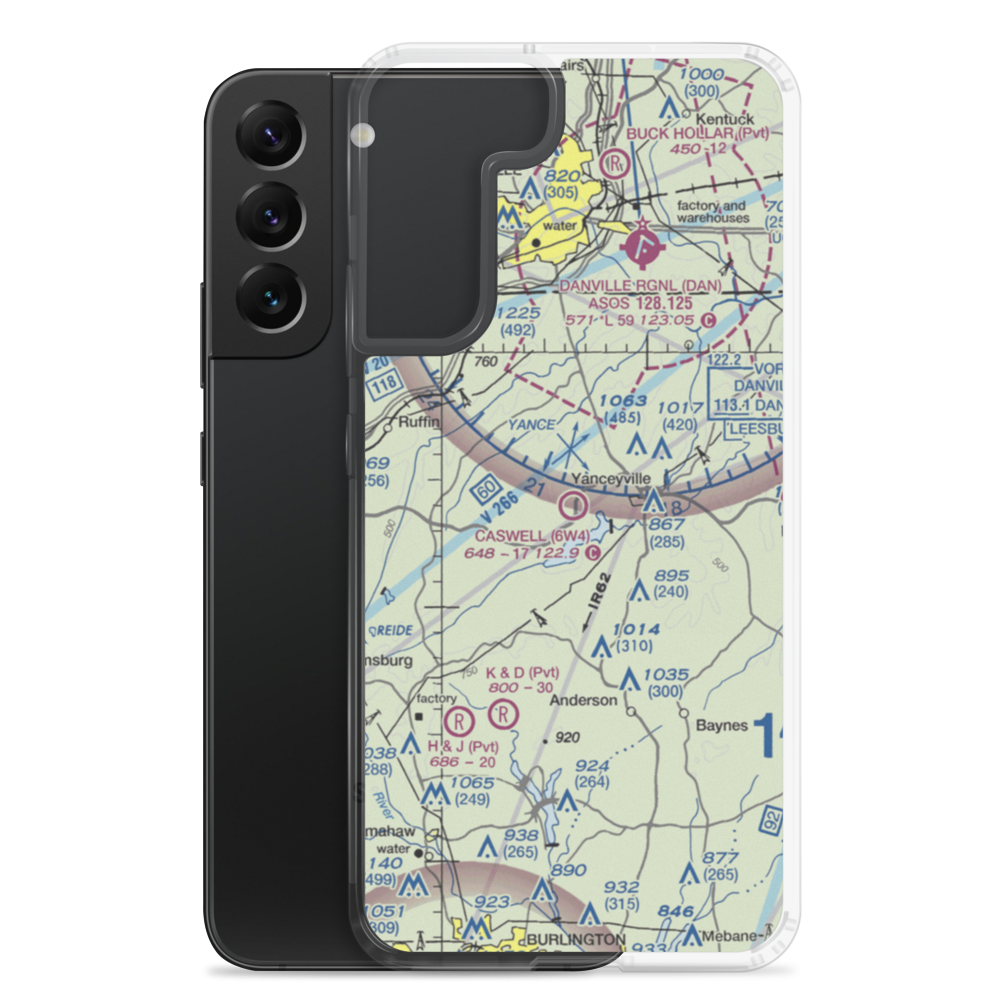 Caswell Airport (6W4) VFR Sectional Samsung Case Samsung Galaxy S22 Plus model shown