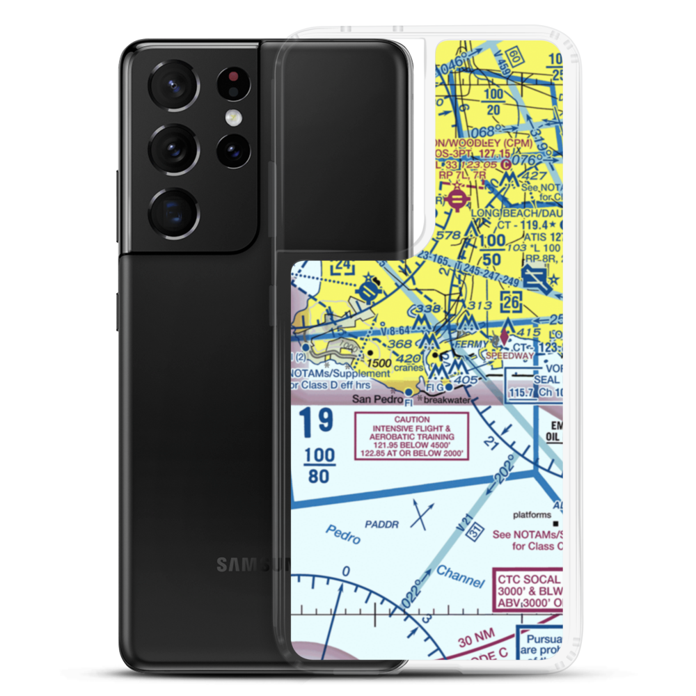 Catalina Air-Sea Terminal Heliport (SPQ) VFR Sectional Samsung Case Samsung Galaxy S21 Ultra model shown