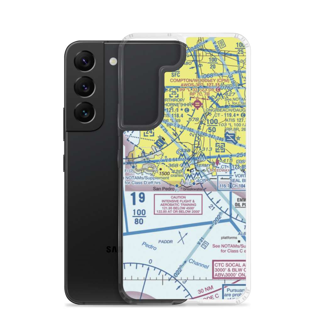 Catalina Air-Sea Terminal Heliport (SPQ) VFR Sectional Samsung Case Samsung Galaxy S22 model shown