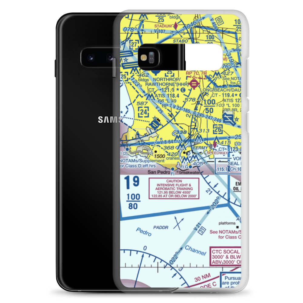 Catalina Air-Sea Terminal Heliport (SPQ) VFR Sectional Samsung Case Samsung Galaxy S10+ model shown