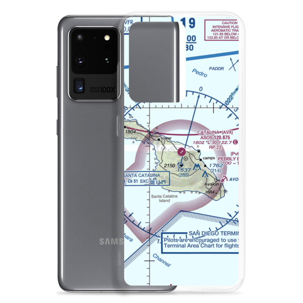 Catalina Airport (AVX) VFR Sectional Samsung Case Samsung Galaxy S20 Ultra model shown