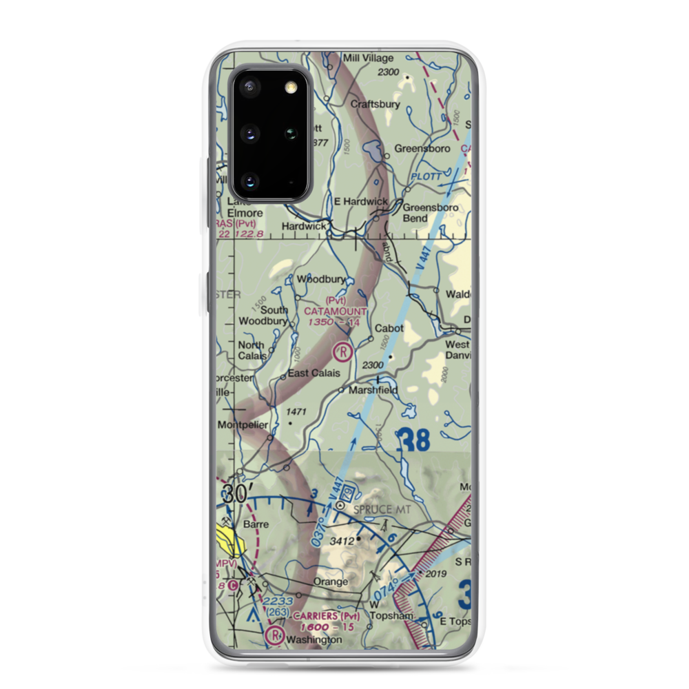 Catamount Airfield (VT62) VFR Sectional Samsung Case Samsung Galaxy S20 Plus model shown