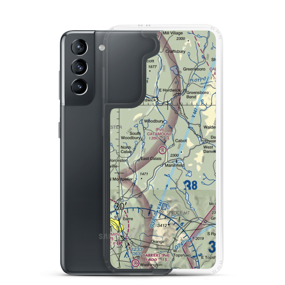 Catamount Airfield (VT62) VFR Sectional Samsung Case Samsung Galaxy S21 model shown