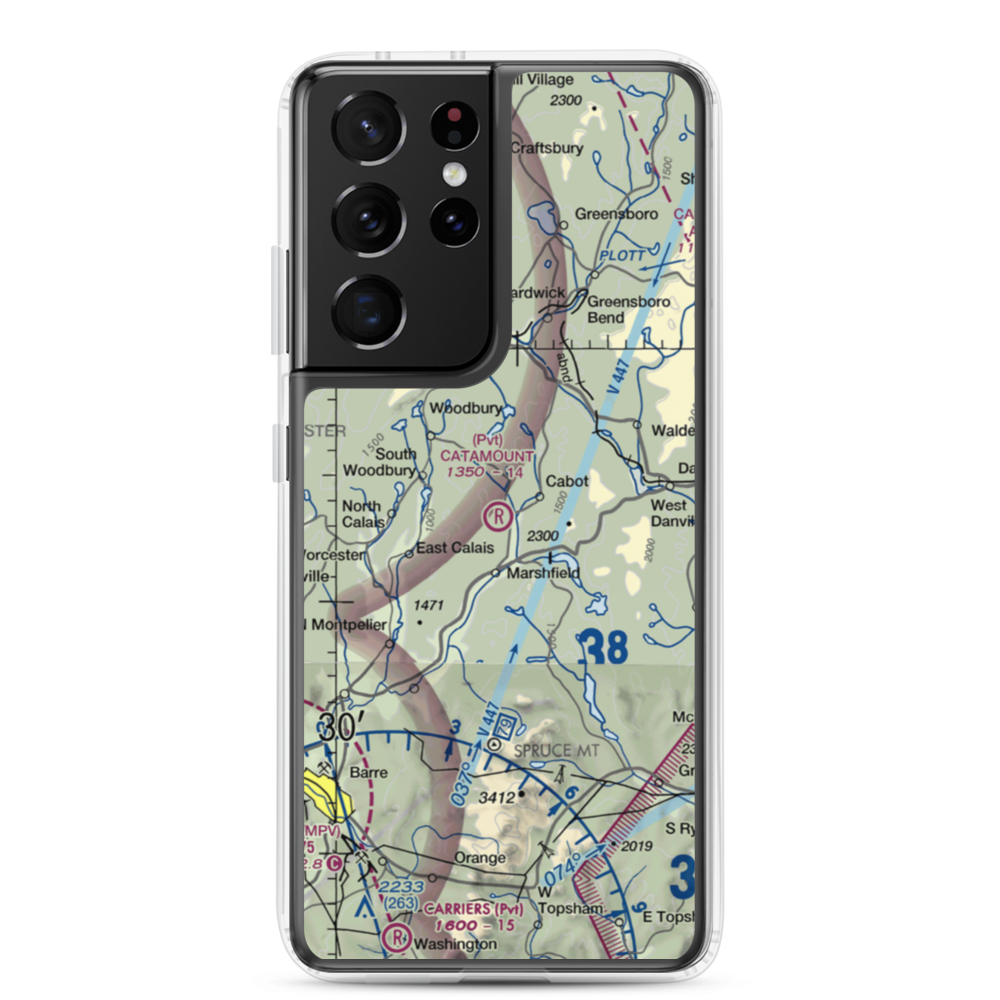 Catamount Airfield (VT62) VFR Sectional Samsung Case Samsung Galaxy S21 Ultra model shown