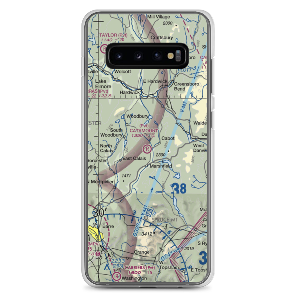 Catamount Airfield (VT62) VFR Sectional Samsung Case Samsung Galaxy S10+ model shown