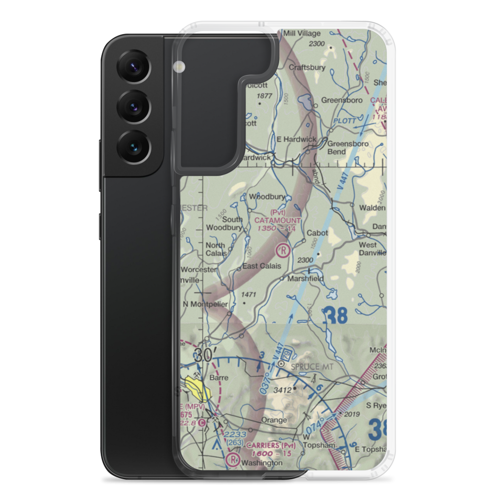 Catamount Airfield (VT62) VFR Sectional Samsung Case Samsung Galaxy S22 Plus model shown