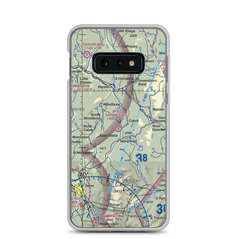 Catamount Airfield (VT62) VFR Sectional Samsung Case Samsung Galaxy S10e model shown