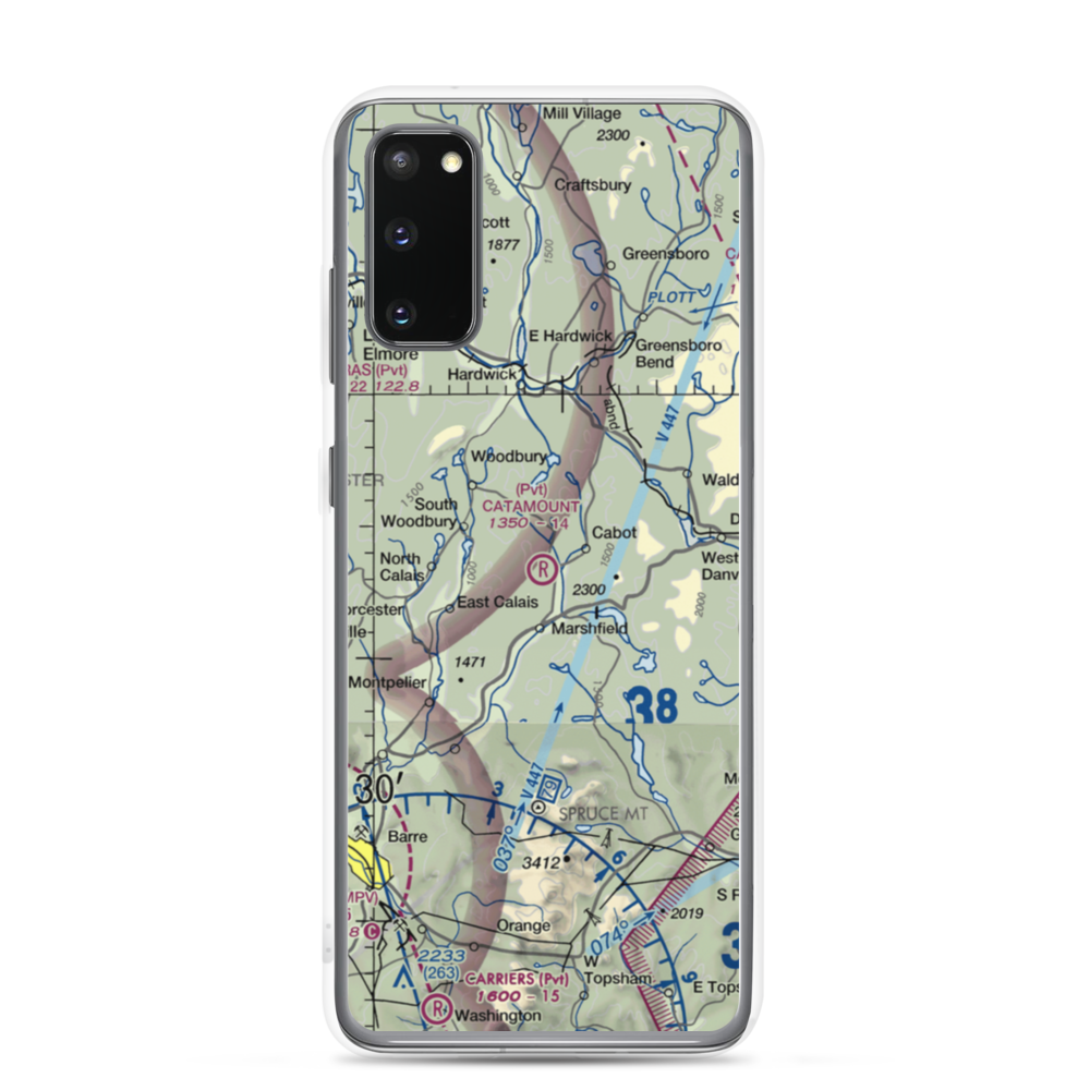 Catamount Airfield (VT62) VFR Sectional Samsung Case Samsung Galaxy S20 model shown