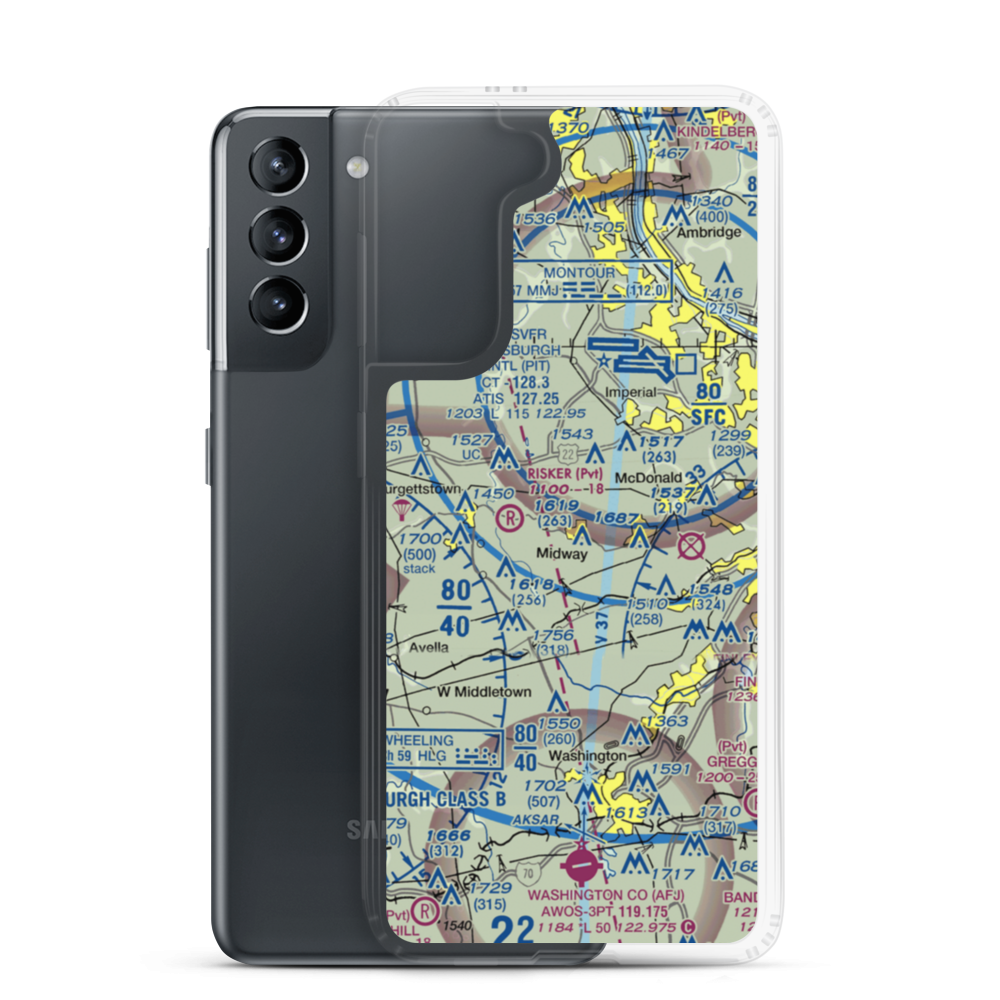 Cataney Airport (PN62) VFR Sectional Samsung Case Samsung Galaxy S21 model shown
