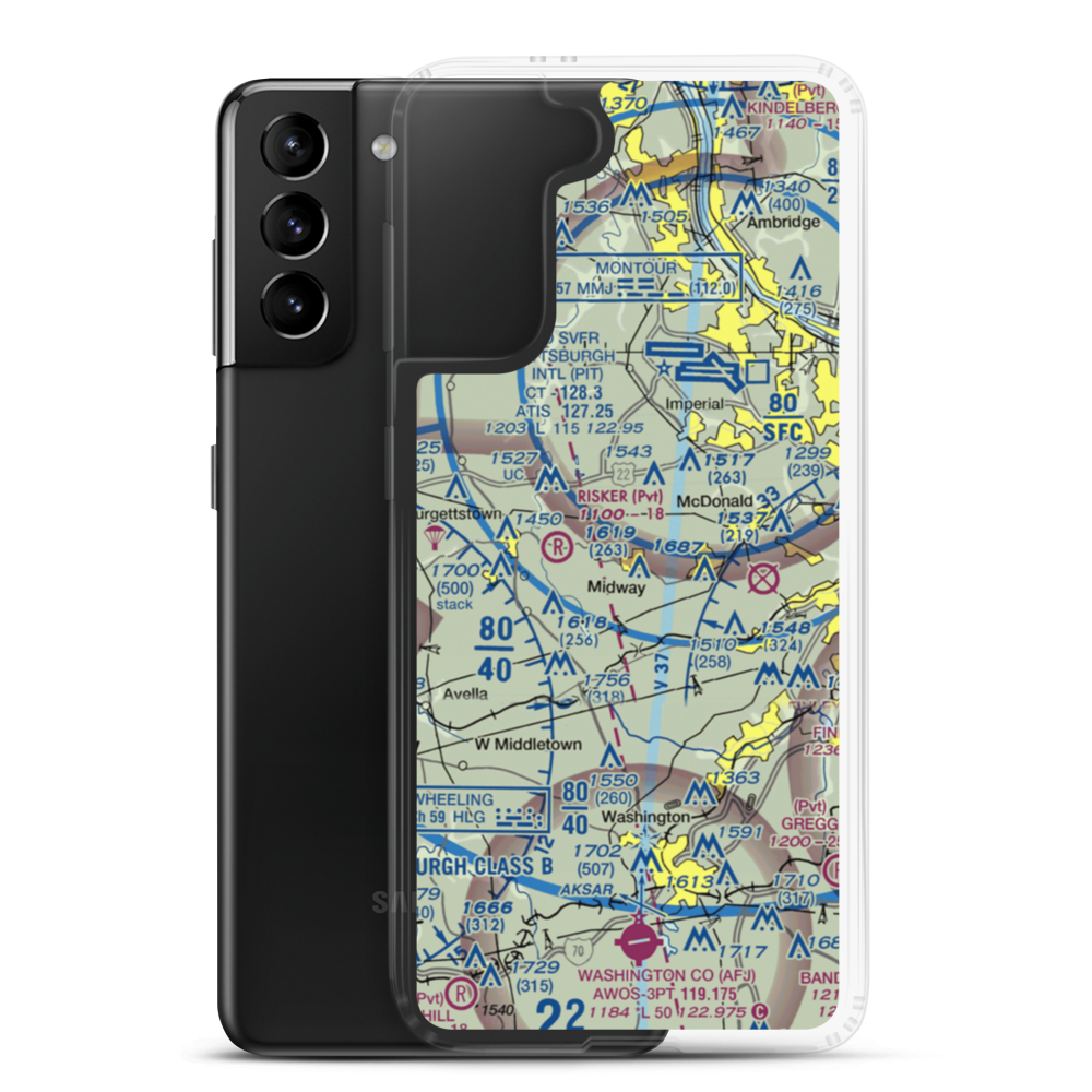Cataney Airport (PN62) VFR Sectional Samsung Case Samsung Galaxy S21 Plus model shown