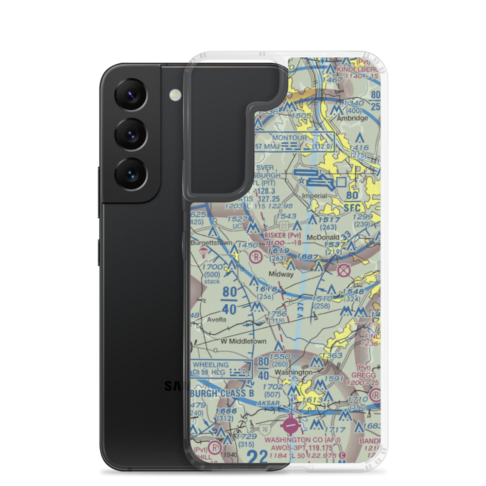 Cataney Airport (PN62) VFR Sectional Samsung Case Samsung Galaxy S22 model shown