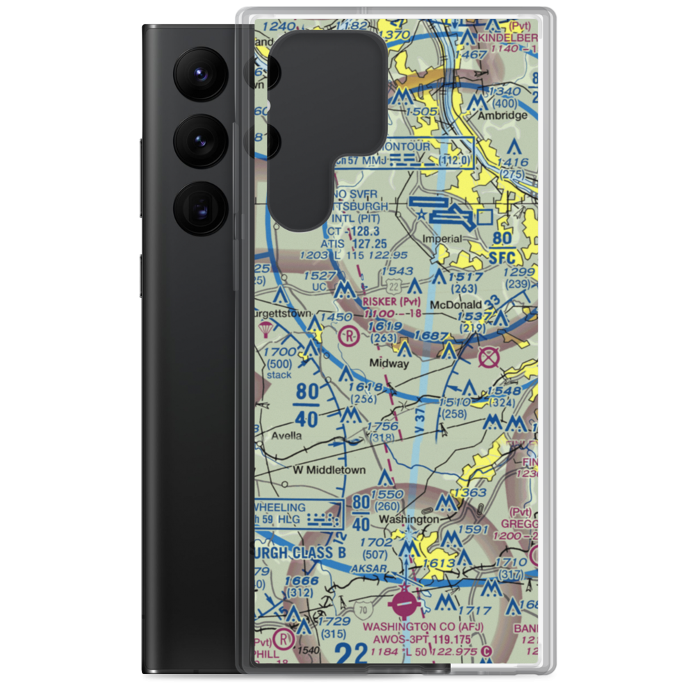 Cataney Airport (PN62) VFR Sectional Samsung Case Samsung Galaxy S22 Ultra model shown
