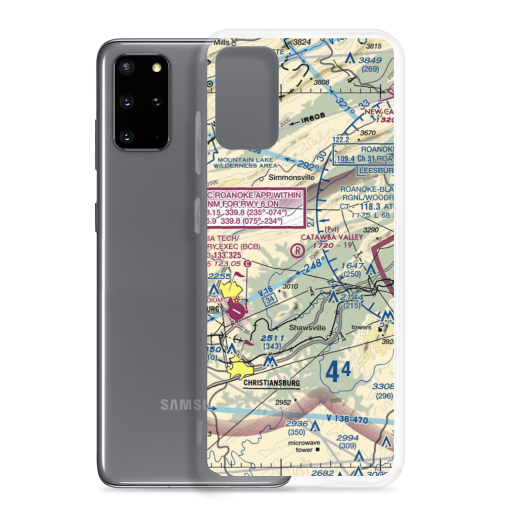 Catawba Valley Airport (VA10) VFR Sectional Samsung Case Samsung Galaxy S20 Plus model shown