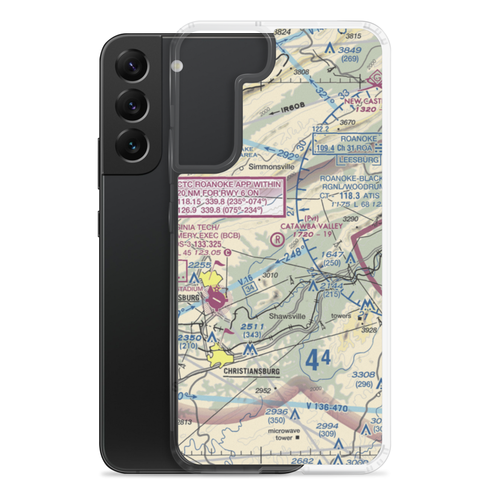 Catawba Valley Airport (VA10) VFR Sectional Samsung Case Samsung Galaxy S22 Plus model shown