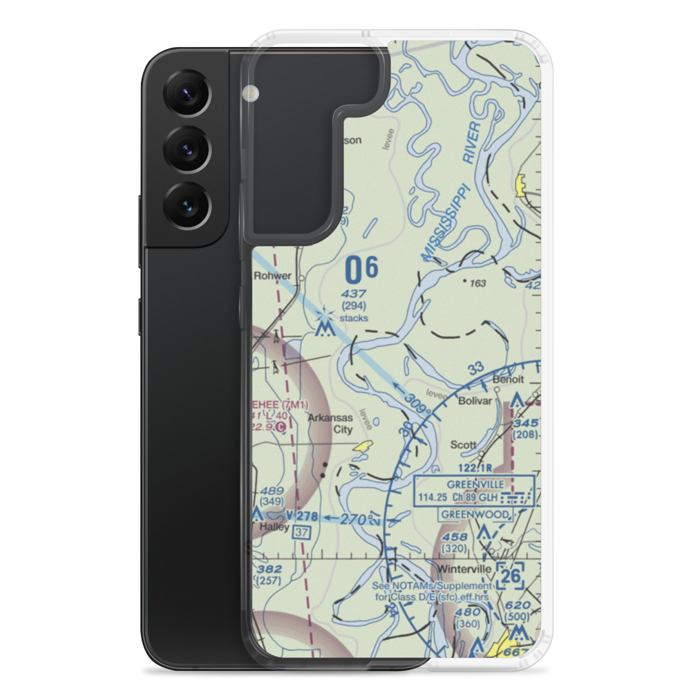 Catfish Point Airport (0MS8) VFR Sectional Samsung Case Samsung Galaxy S22 Plus model shown
