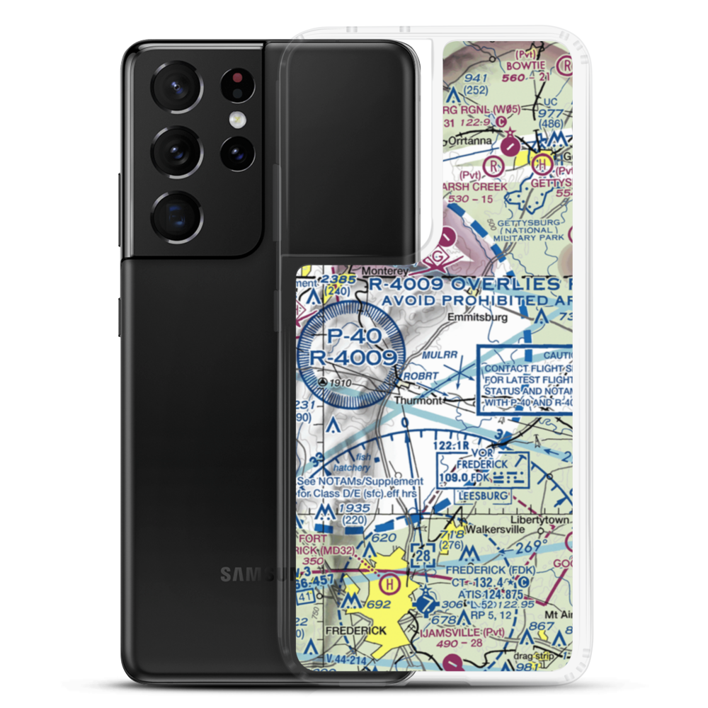 Catoctin Crosswind Airport (4MD7) VFR Sectional Samsung Case Samsung Galaxy S21 Ultra model shown