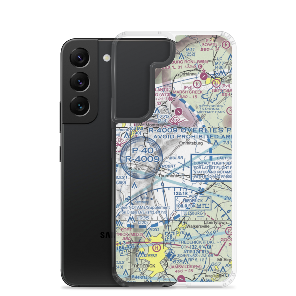 Catoctin Crosswind Airport (4MD7) VFR Sectional Samsung Case Samsung Galaxy S22 model shown