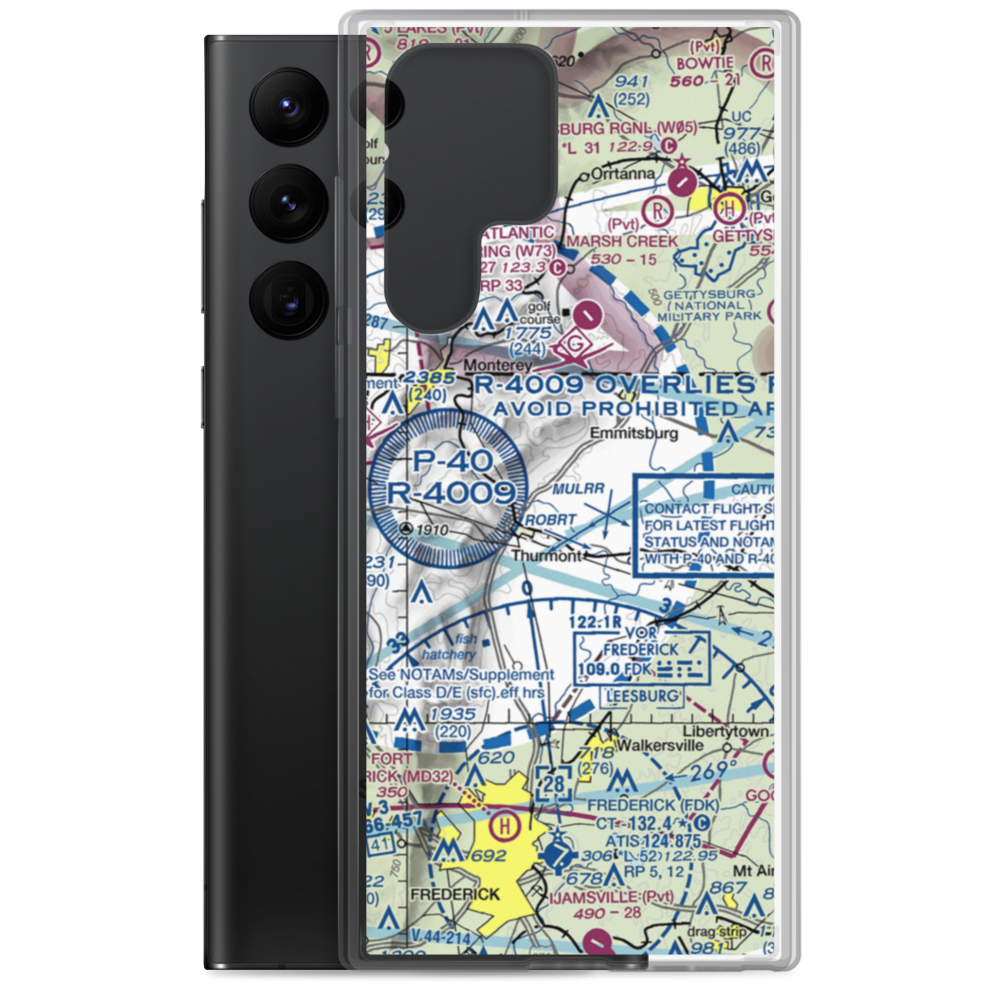 Catoctin Crosswind Airport (4MD7) VFR Sectional Samsung Case Samsung Galaxy S22 Ultra model shown