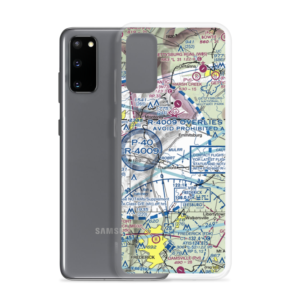 Catoctin Crosswind Airport (4MD7) VFR Sectional Samsung Case Samsung Galaxy S20 model shown