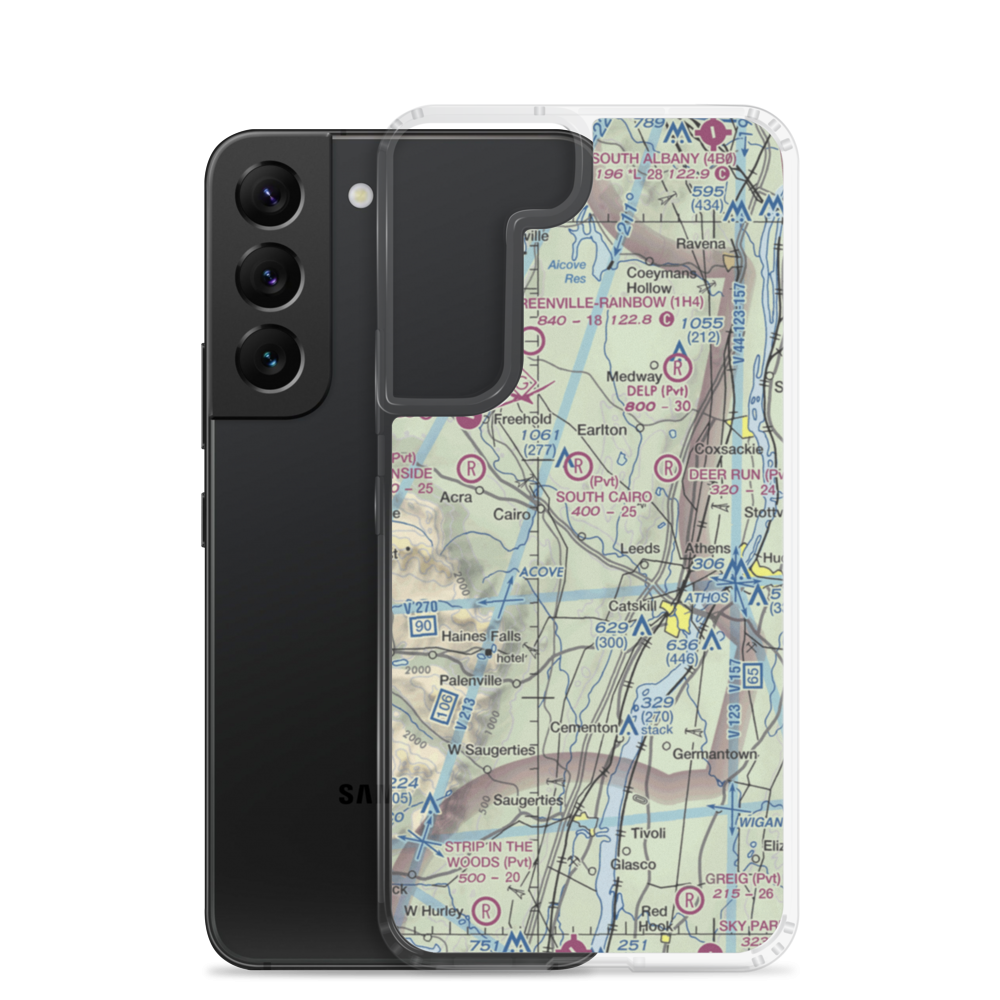 Catskill Valley Airpark (2NY0) VFR Sectional Samsung Case Samsung Galaxy S22 model shown