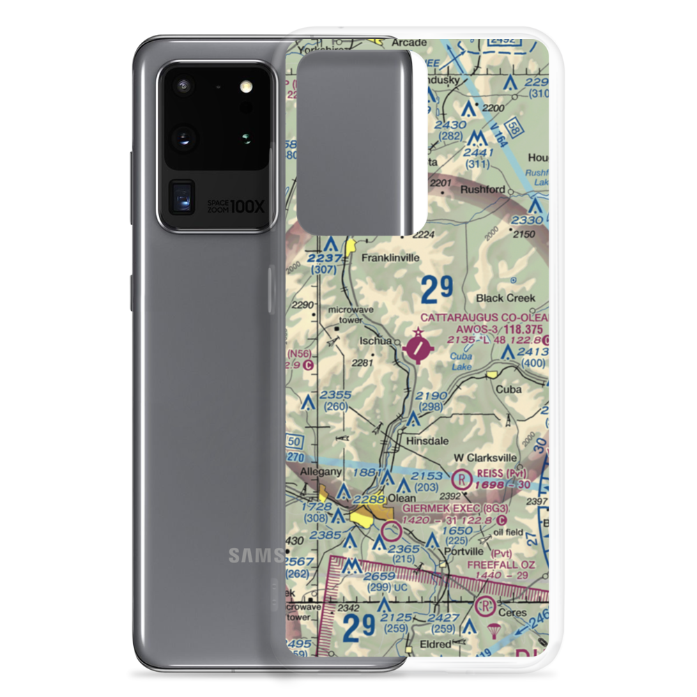 Cattaraugus County-Olean Airport (OLE) VFR Sectional Samsung Case Samsung Galaxy S20 Ultra model shown