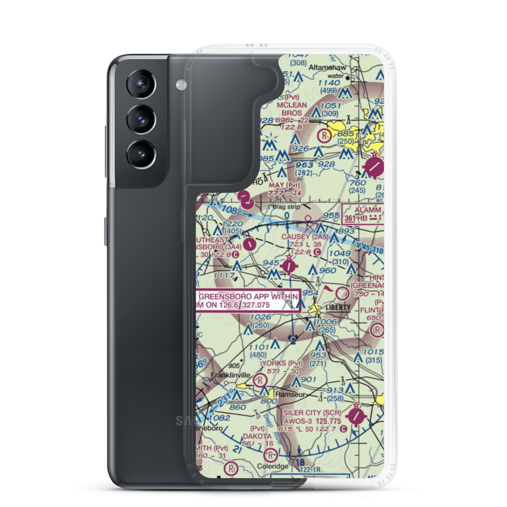 Causey Airport (2A5) VFR Sectional Samsung Case Samsung Galaxy S21 model shown