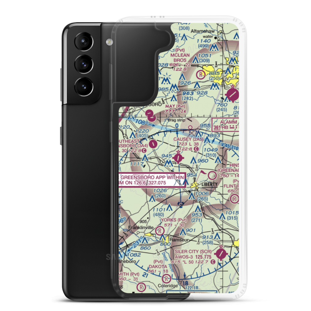 Causey Airport (2A5) VFR Sectional Samsung Case Samsung Galaxy S21 Plus model shown