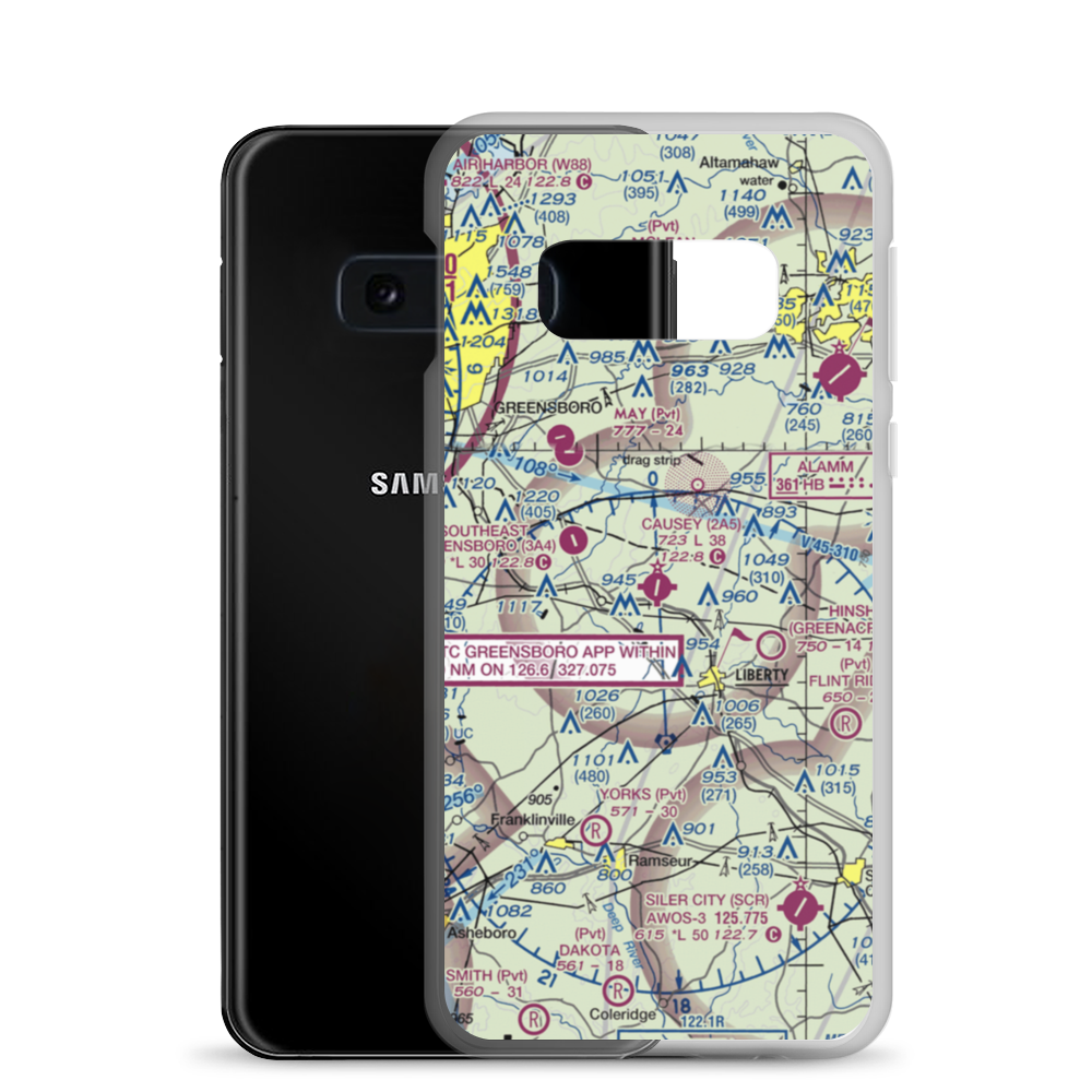 Causey Airport (2A5) VFR Sectional Samsung Case Samsung Galaxy S10e model shown