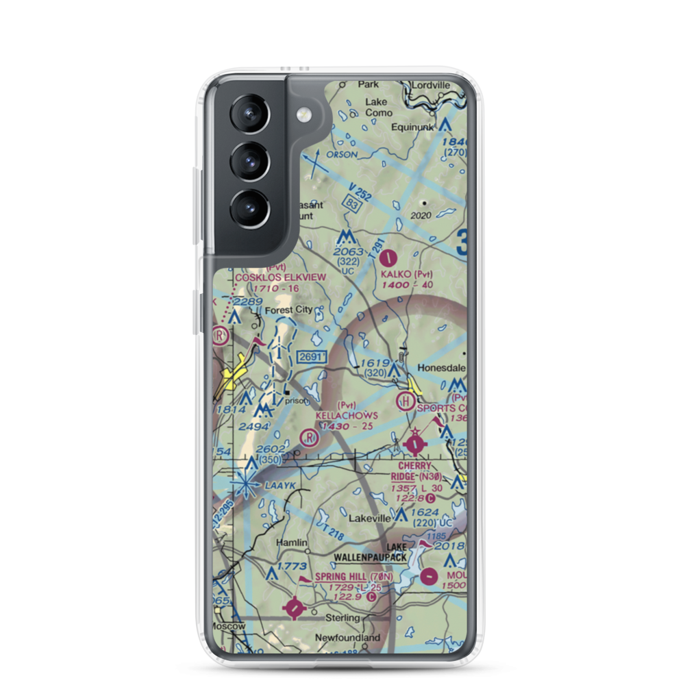 Cavage Personal Use Airport (15PA) VFR Sectional Samsung Case Samsung Galaxy S21 model shown