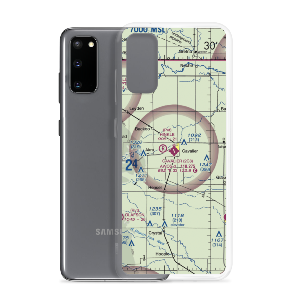 Cavalier Municipal Airport (2C8) VFR Sectional Samsung Case Samsung Galaxy S20 model shown