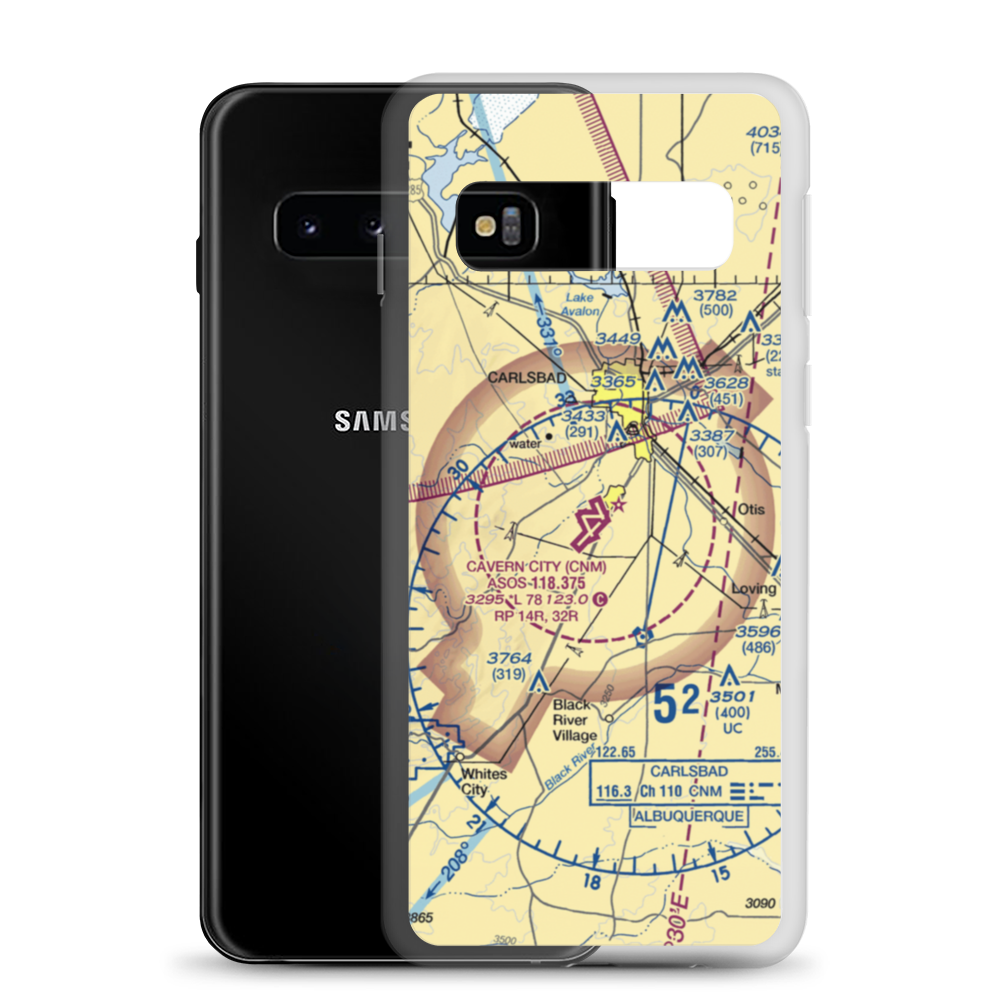 Cavern City Air Terminal (CNM) VFR Sectional Samsung Case Samsung Galaxy S10 model shown