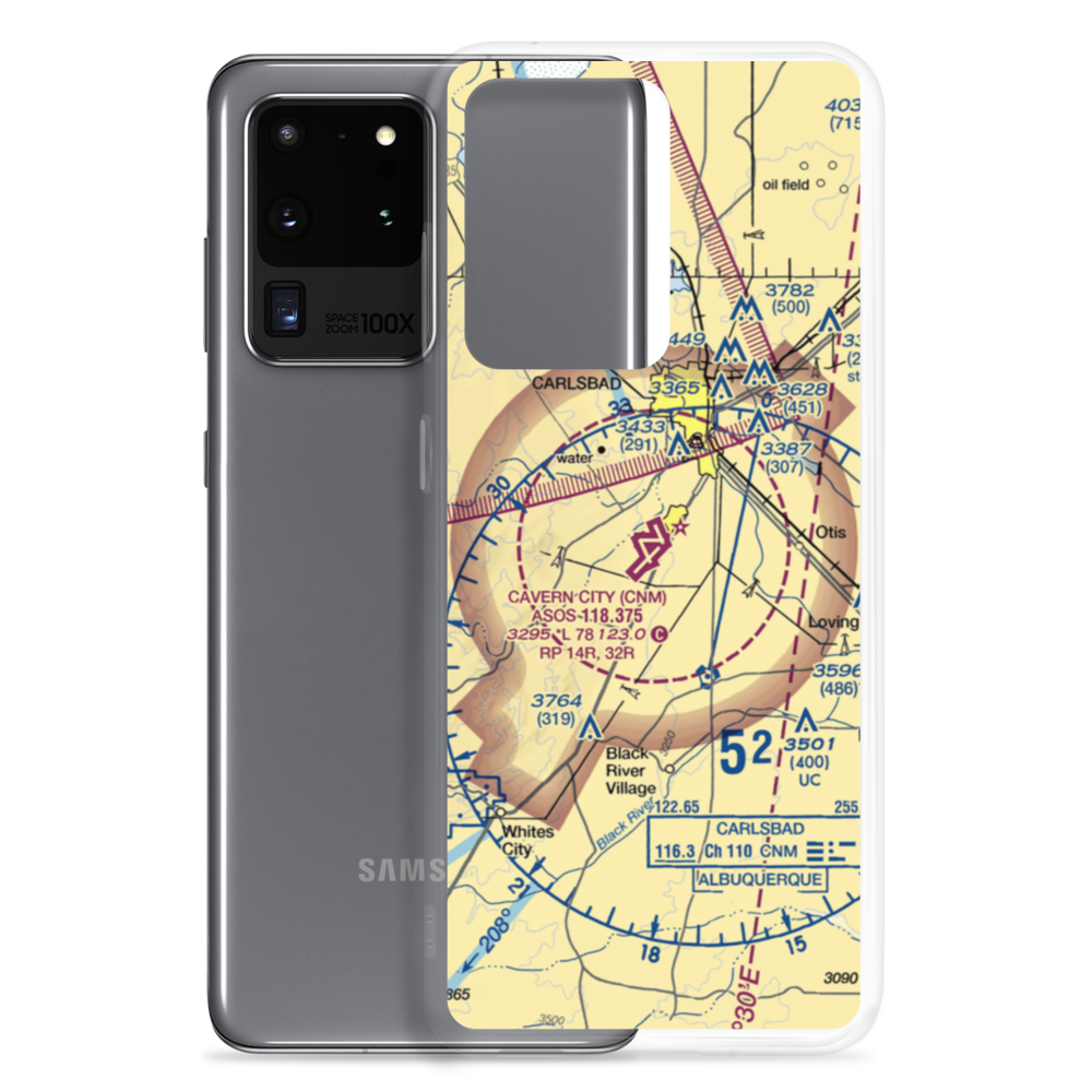 Cavern City Air Terminal (CNM) VFR Sectional Samsung Case Samsung Galaxy S20 Ultra model shown
