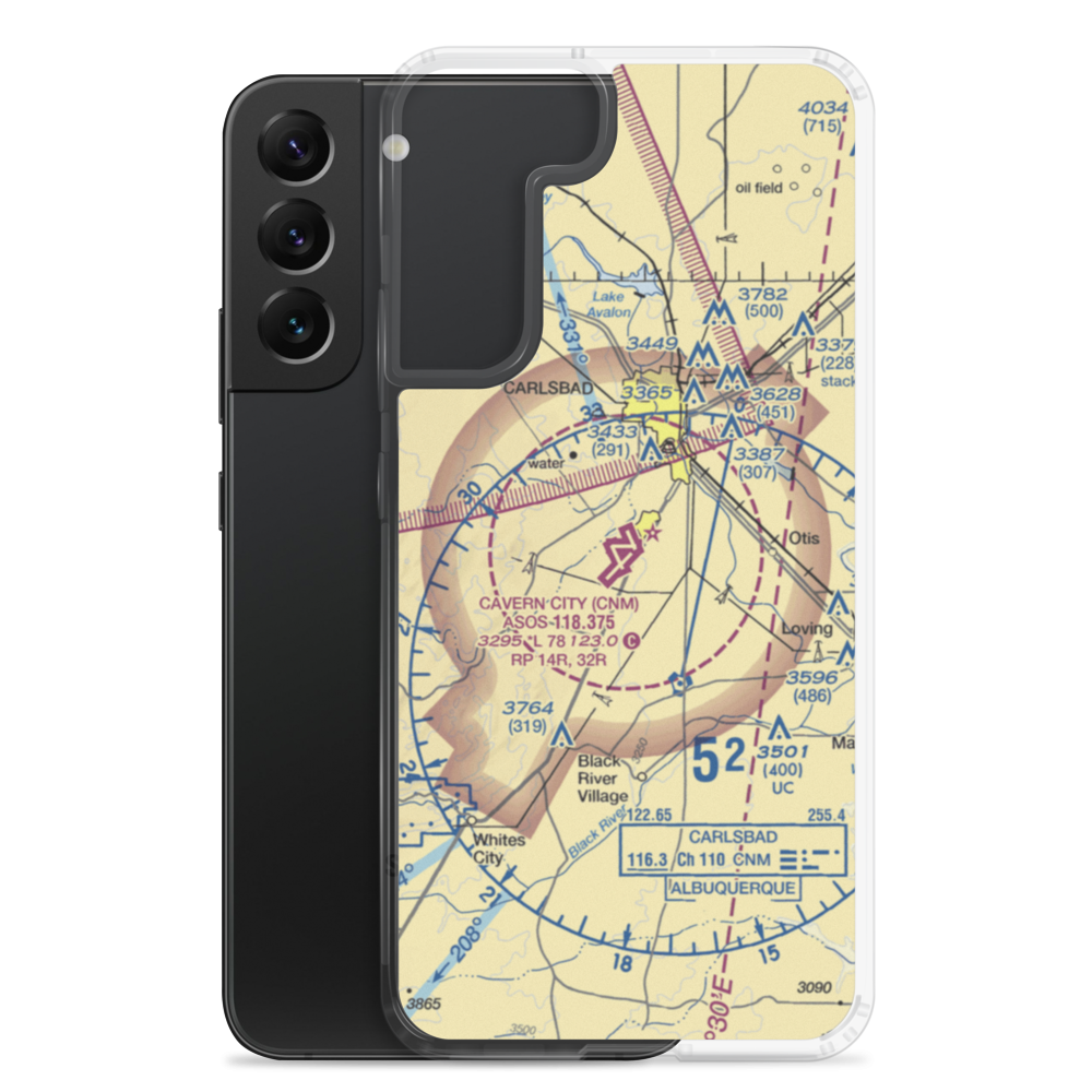 Cavern City Air Terminal (CNM) VFR Sectional Samsung Case Samsung Galaxy S22 Plus model shown