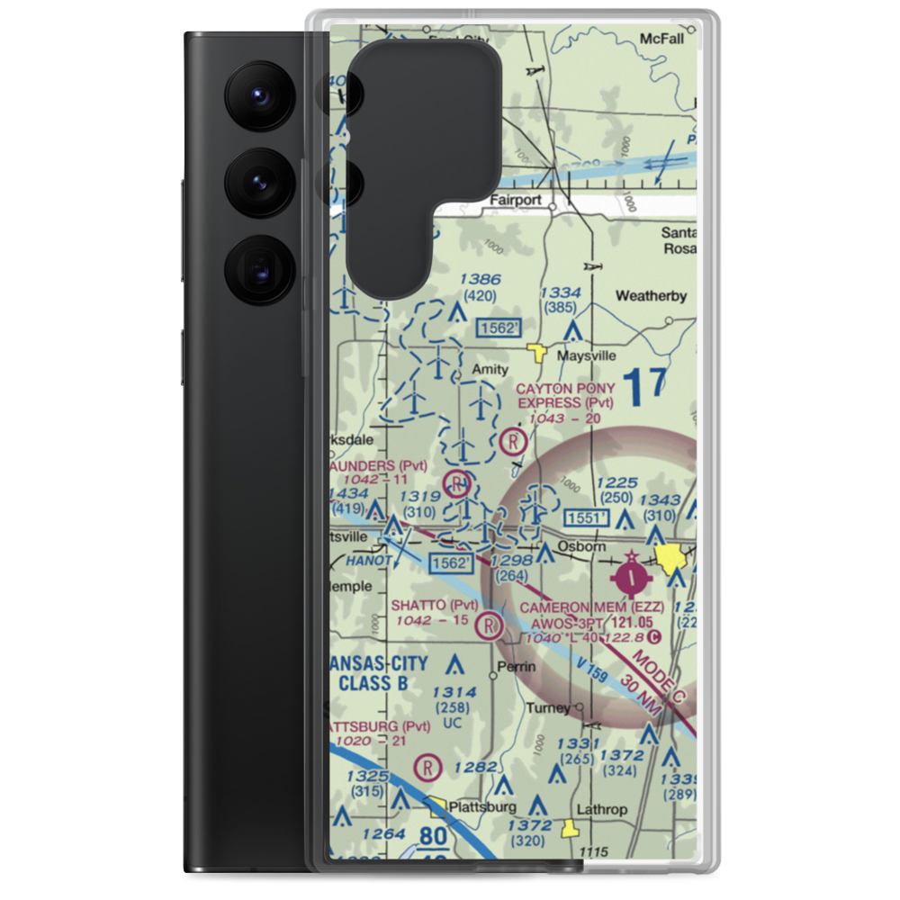 Cayton Pony Express Airport (8MO5) VFR Sectional Samsung Case Samsung Galaxy S22 Ultra model shown
