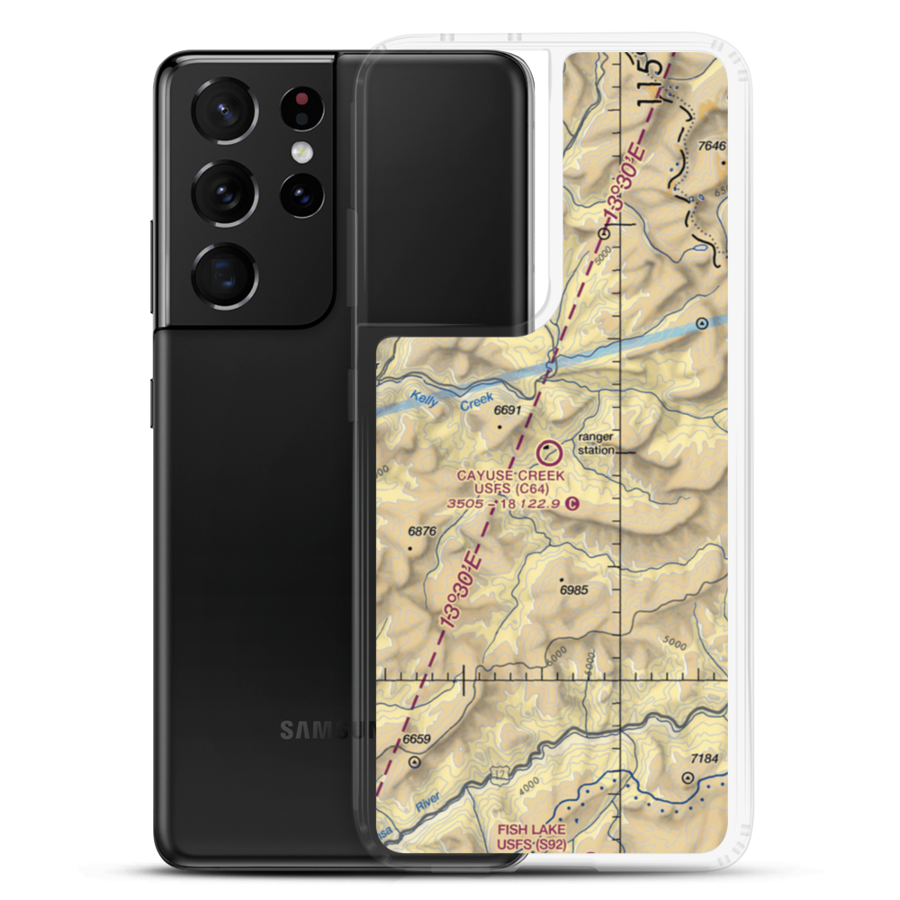 Cayuse Creek /US Forest Service Airport (C64) VFR Sectional Samsung Case Samsung Galaxy S21 Ultra model shown