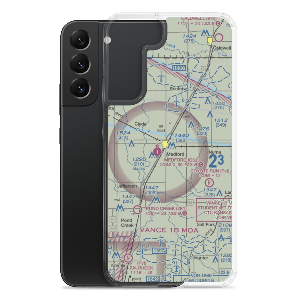 Cc & M Airport (8OK7) VFR Sectional Samsung Case Samsung Galaxy S22 Plus model shown