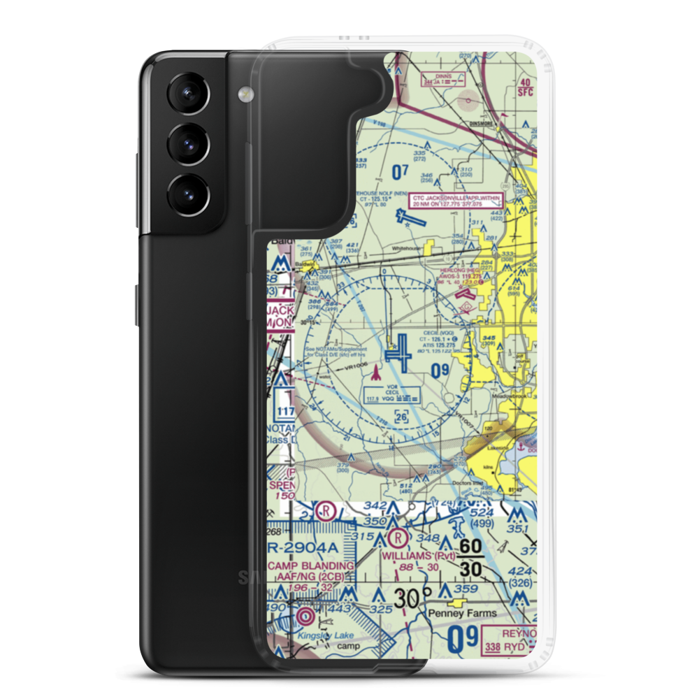 Cecil Airport (VQQ) VFR Sectional Samsung Case Samsung Galaxy S21 Plus model shown
