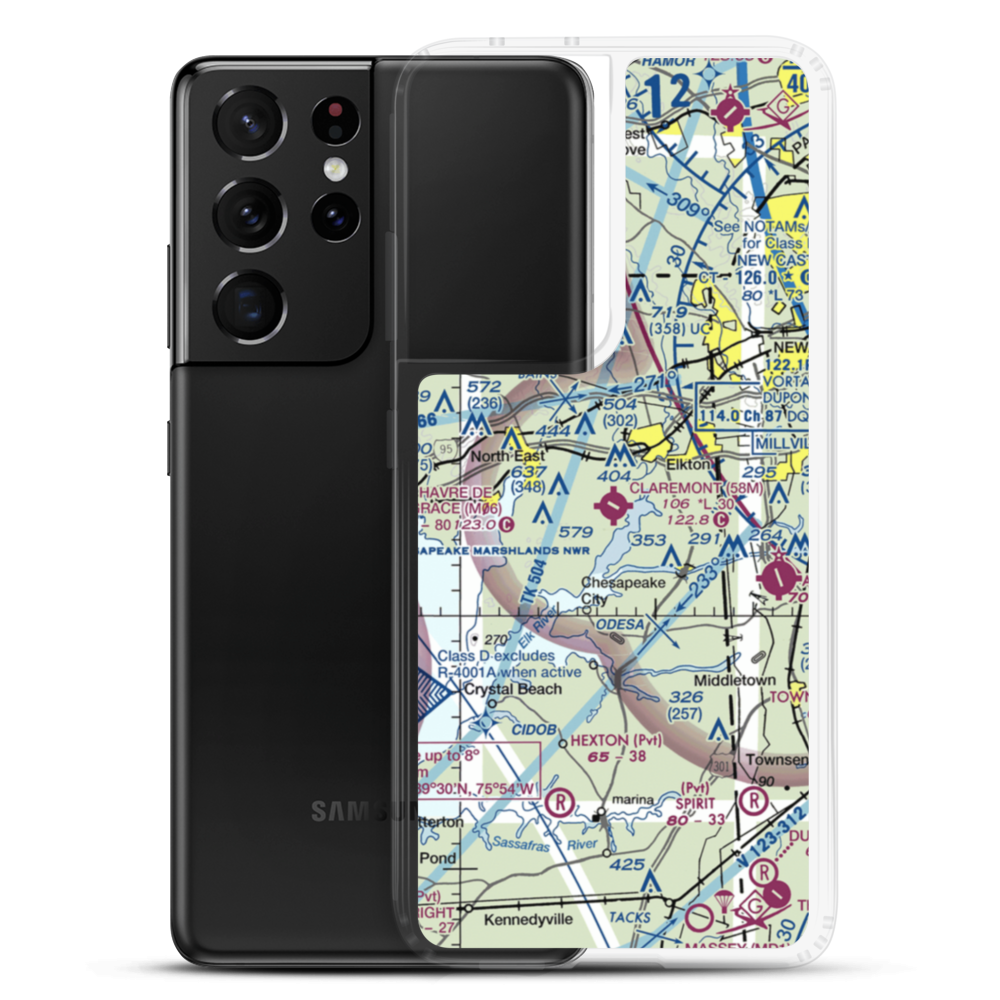 Cecil County Airport (58M) VFR Sectional Samsung Case Samsung Galaxy S21 Ultra model shown