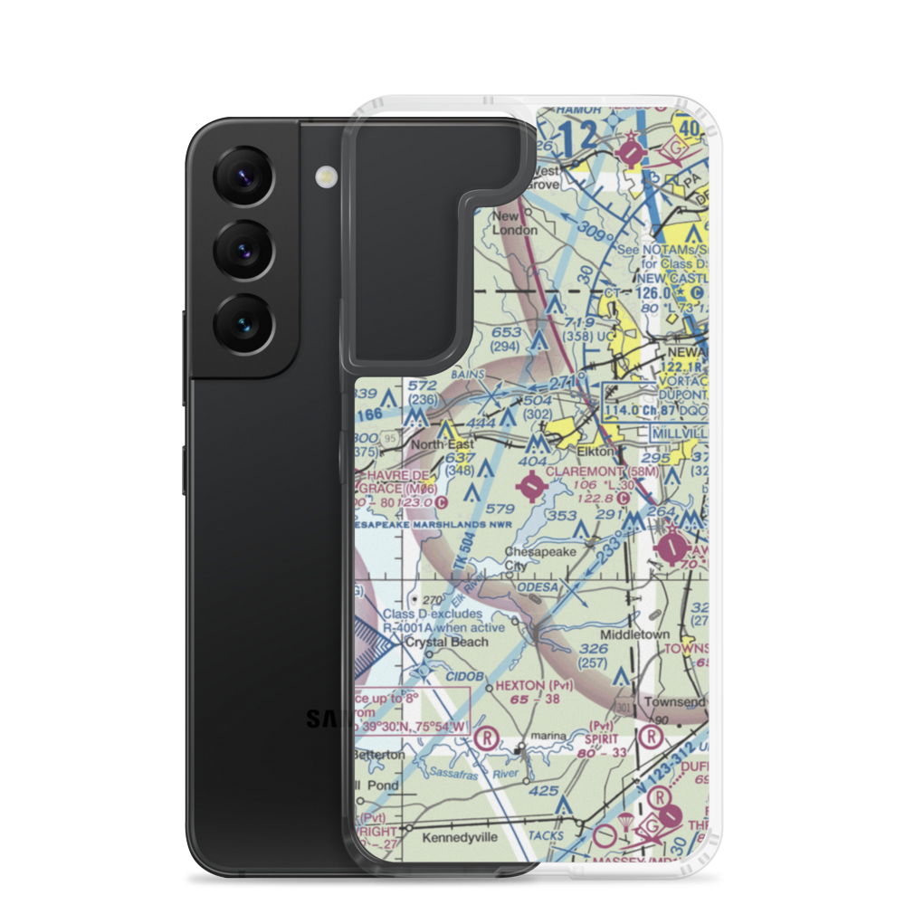 Cecil County Airport (58M) VFR Sectional Samsung Case Samsung Galaxy S22 model shown