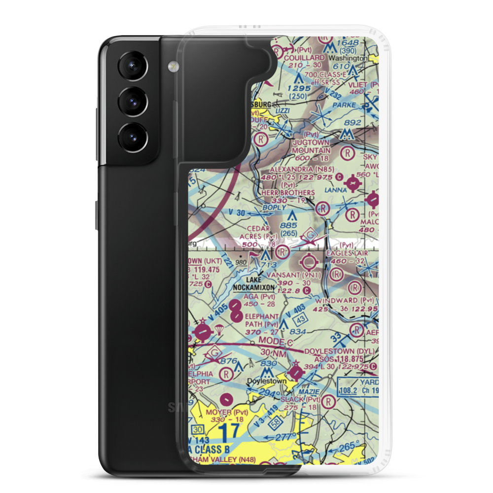 Cedar Acres Private Group Airport (23PA) VFR Sectional Samsung Case Samsung Galaxy S21 Plus model shown