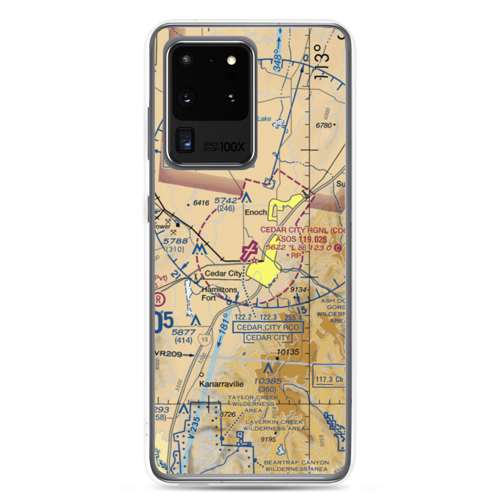 Cedar City Regional Airport (CDC) VFR Sectional Samsung Case Samsung Galaxy S20 Ultra model shown