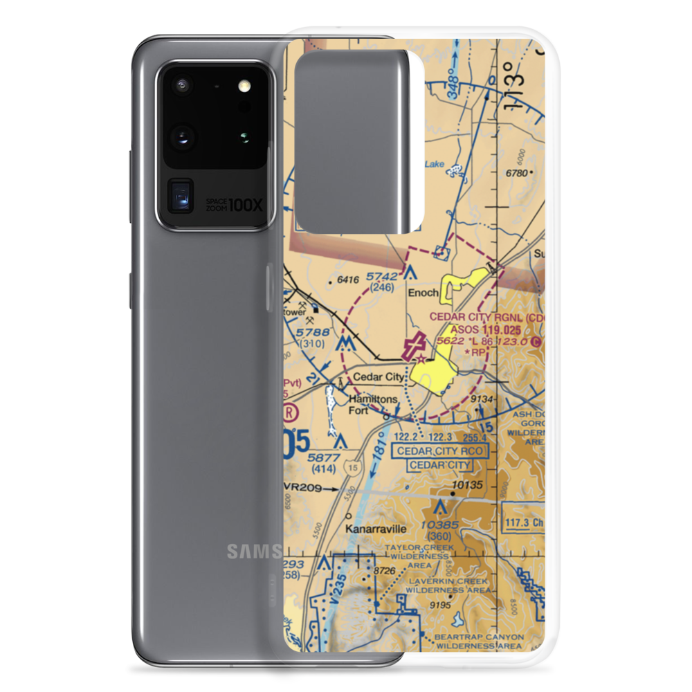 Cedar City Regional Airport (CDC) VFR Sectional Samsung Case Samsung Galaxy S20 Ultra model shown