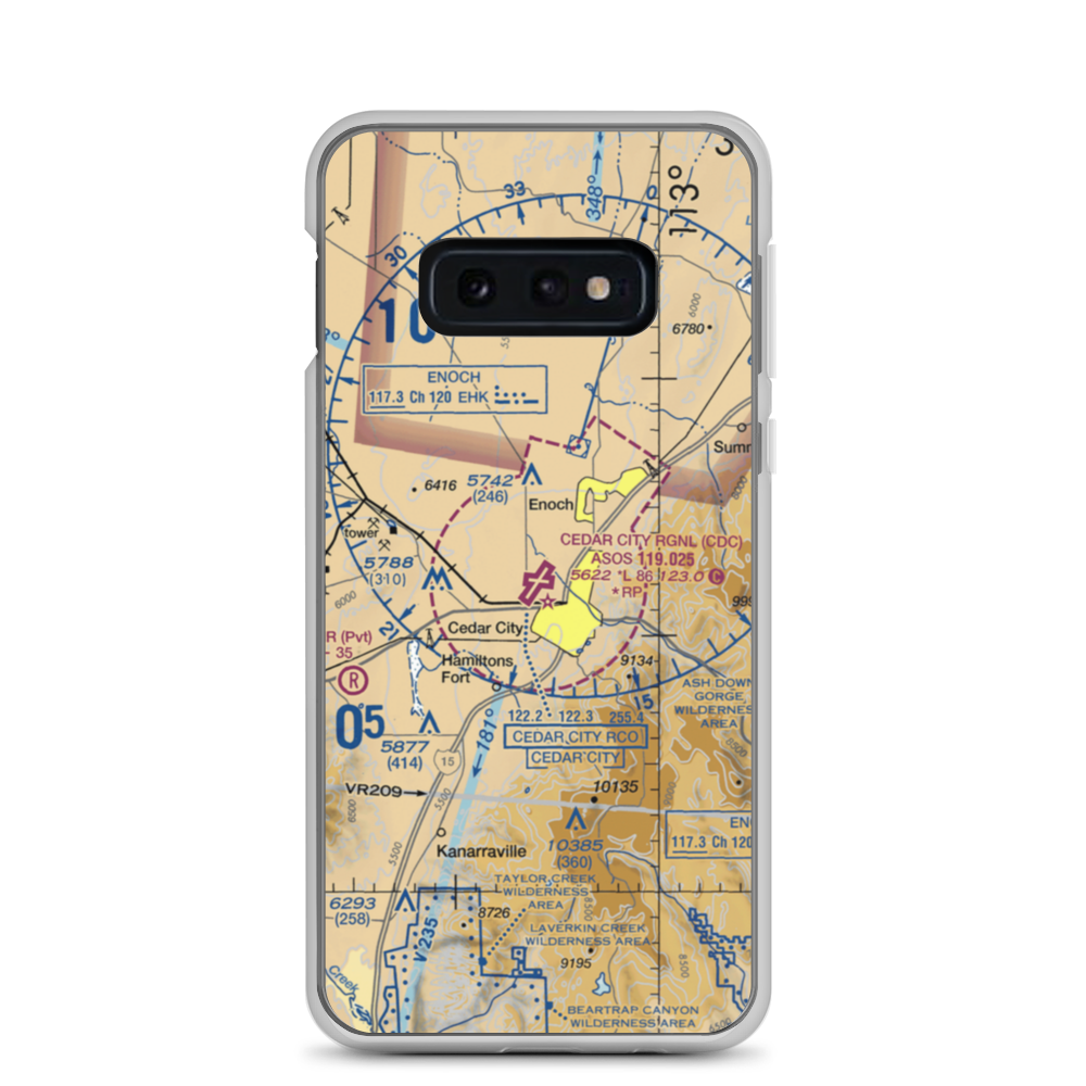 Cedar City Regional Airport (CDC) VFR Sectional Samsung Case Samsung Galaxy S10e model shown