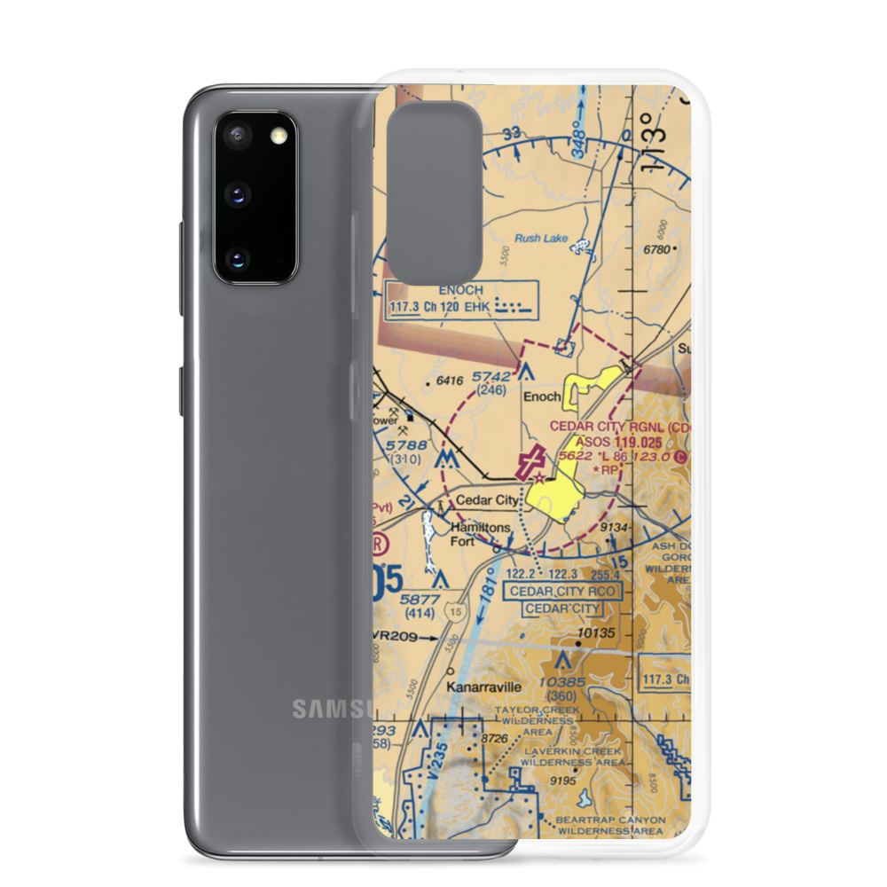 Cedar City Regional Airport (CDC) VFR Sectional Samsung Case Samsung Galaxy S20 model shown