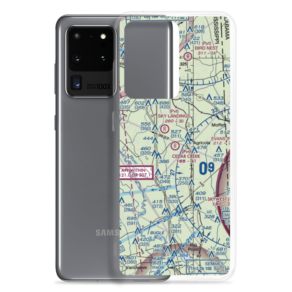 Cedar Creek Air Ranch Airport (MS26) VFR Sectional Samsung Case Samsung Galaxy S20 Ultra model shown