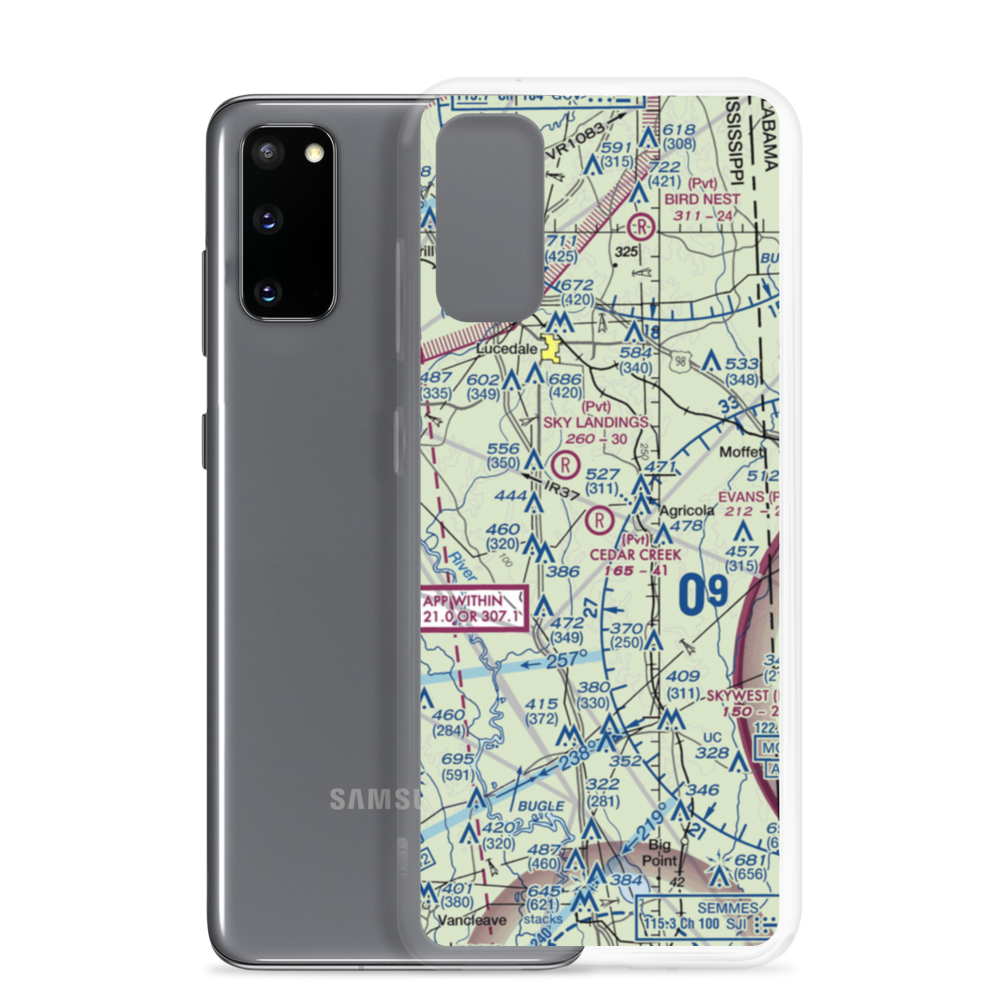 Cedar Creek Air Ranch Airport (MS26) VFR Sectional Samsung Case Samsung Galaxy S20 model shown
