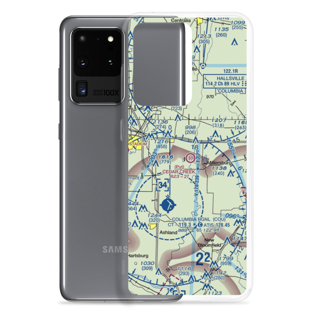 Cedar Creek Airport (MO74) VFR Sectional Samsung Case Samsung Galaxy S20 Ultra model shown