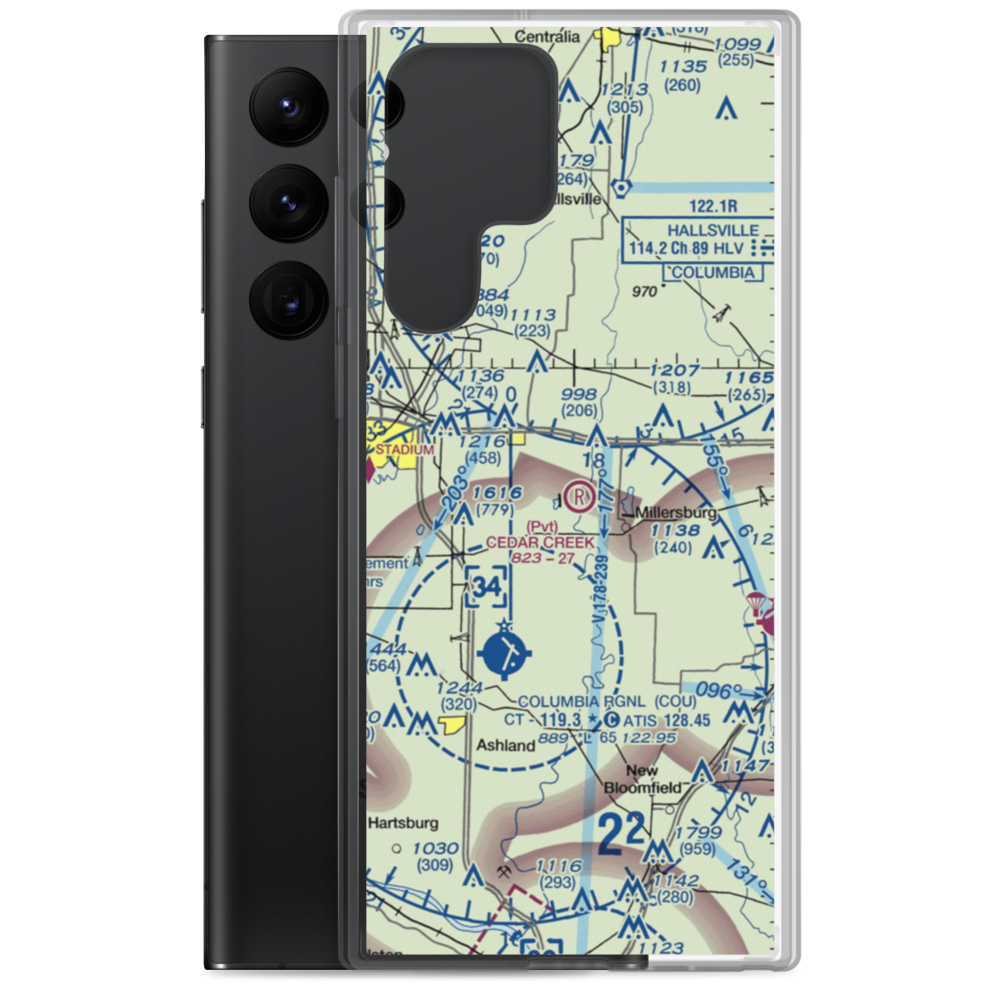Cedar Creek Airport (MO74) VFR Sectional Samsung Case Samsung Galaxy S22 Ultra model shown
