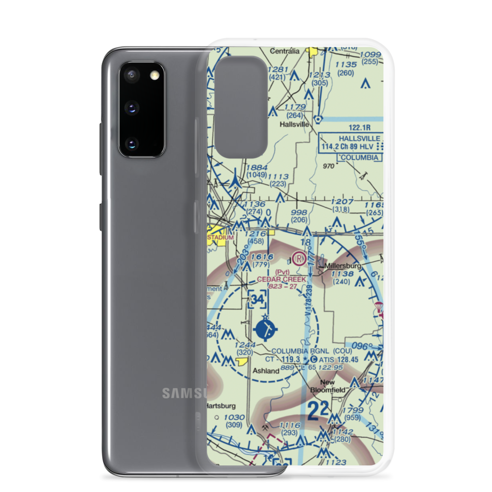 Cedar Creek Airport (MO74) VFR Sectional Samsung Case Samsung Galaxy S20 model shown